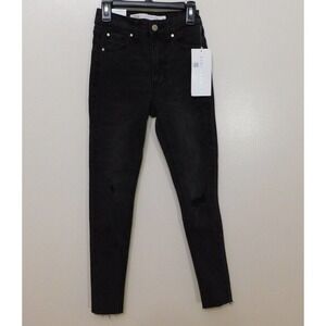 JR498 Tinseltown Black High Rise Skinny Ripped Jeans Size 0 / 24